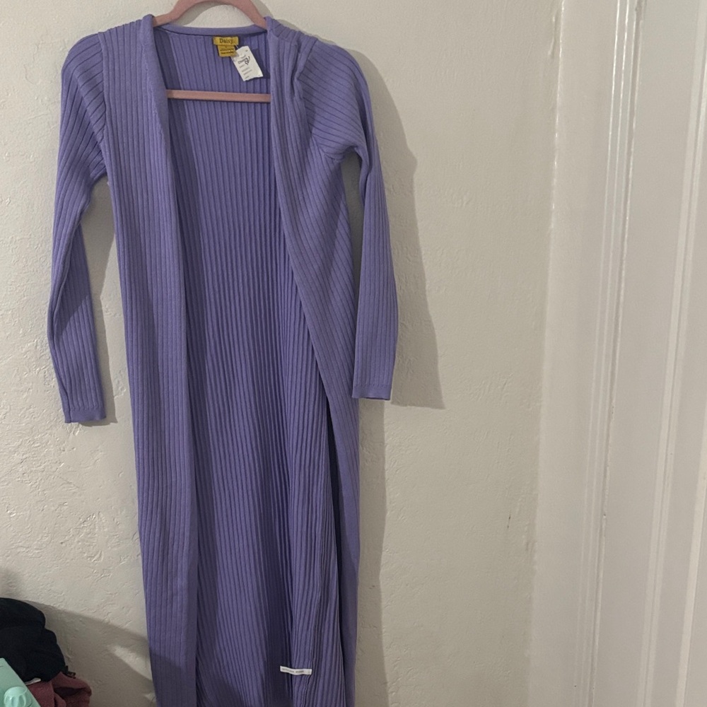 Daisy Lavender Ribbed Cardigan